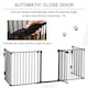 image 5 of PawHut Pet Safety Gate 5 Panels Playpen Metal Fence w/ Walk Through Door - Black