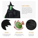 image 2 of Wicked Witch Halloween Costume - Cape, Dress, Hat & Face Paint | Black | XS
