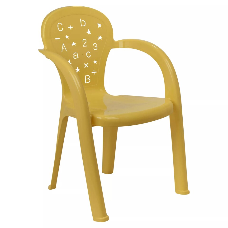 image 1 of Coloured Plastic Kids Chairs Stackable Nursery Indoor Outdoor Party Garden Play | Yellow | 6 Pcs Yellow | 6
