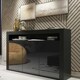 image 1 of TV Unit TV Stand Sideboard Storage Cabinet Cupboard Black High Gloss 155cm