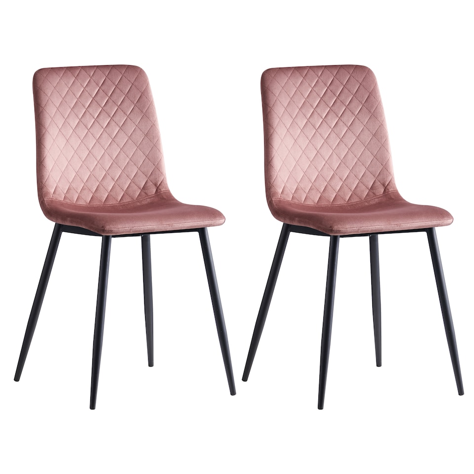 image 1 of Dining Chairs Velvet Fabric Lexi Set of 4 Pink by MCC