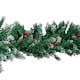 image 9 of 2.7m Snow Tipped Christmas Garland with Red Berries, Cones & Bullet Tips