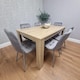 image 3 of Dining Table and 6 Chairs With Bench Oak Effect Wood 6 Grey Velvet Chairs Dining Room