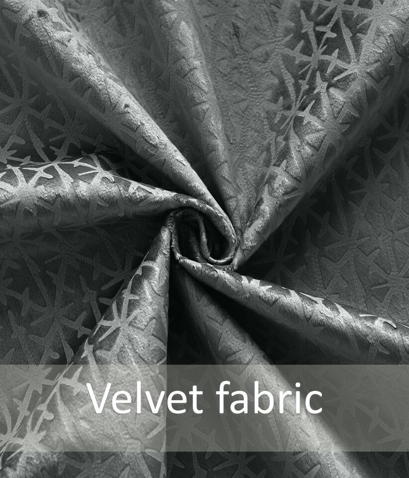 image 1 of Temple Velvet Ring Top Blackout Curtains - 229cm x 183cm - Charcoal