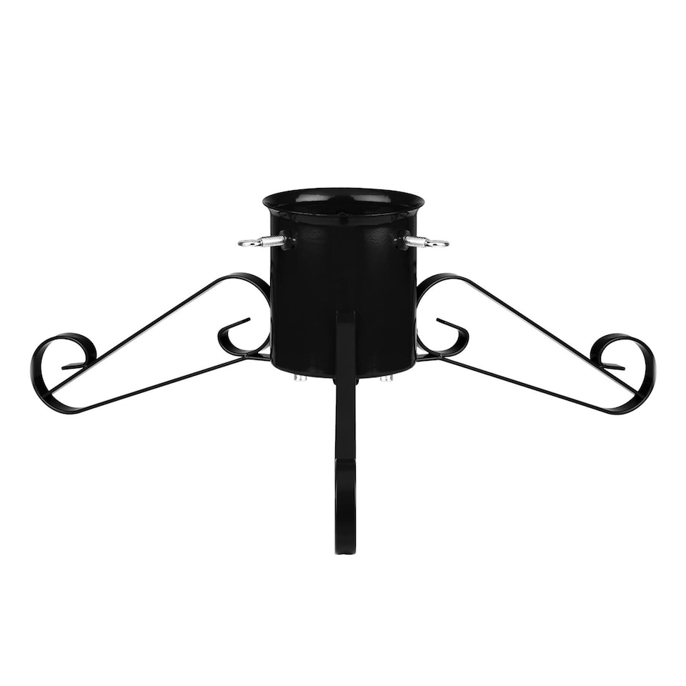 image 1 of Holly International Traditional Metal Scroll Leg Christmas Tree Stand for Real Trees to 2.4m - Black