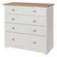 image 1 of Colorado 4 Drawer Chest - MDF/MDP - 80 x 38 x 80.2 cm - Soft White/Oak