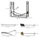 image 5 of Outsunny Firewood Stand Log Rack Holder 84cm with 4-PC Fireplace Tools Set Black