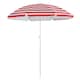 image 1 of Harbour Housewares Metal Beach Parasol - 1.8m  - Red Stripe