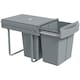 image 1 of HOMCOM Pull Out Bin with Smooth Glide and Frosted Storage Lid, Kitchen Under Sink Bin with 2 Removable Compartments and Handle for Waste and Recycling, Grey