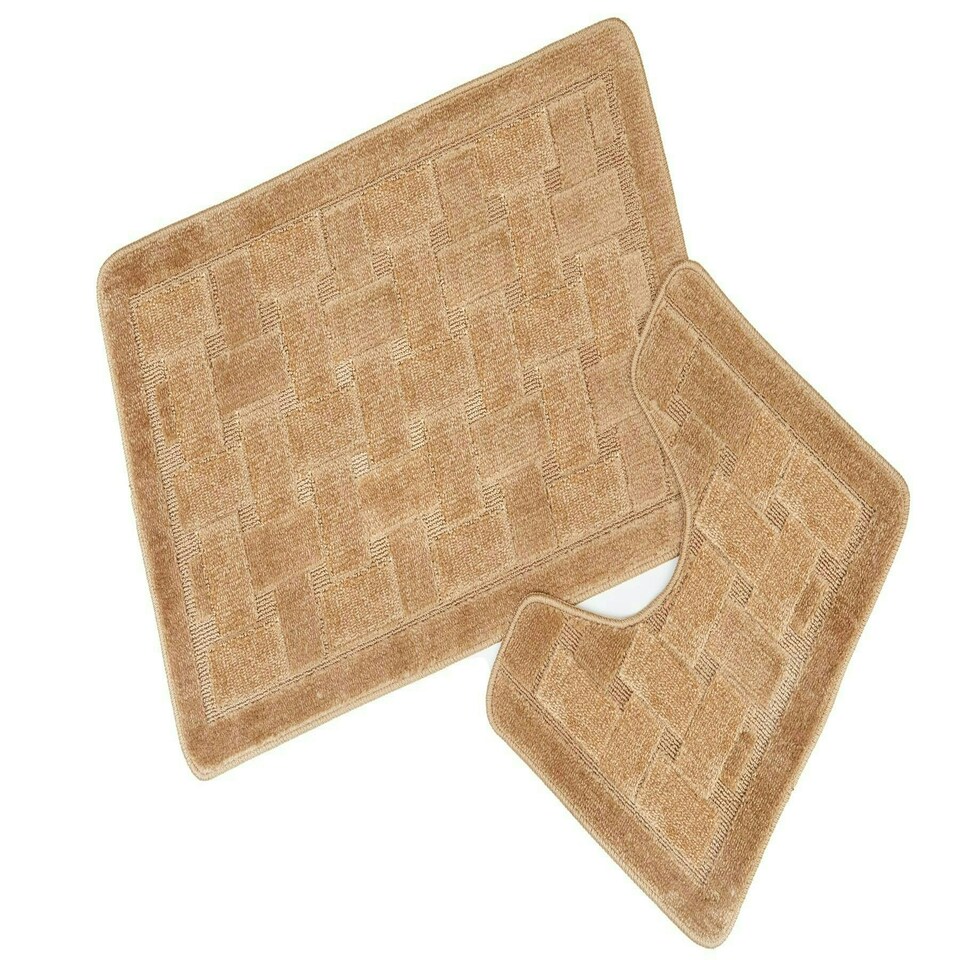 Orkney 2 Pc Non Slip Bathroom Set Beige