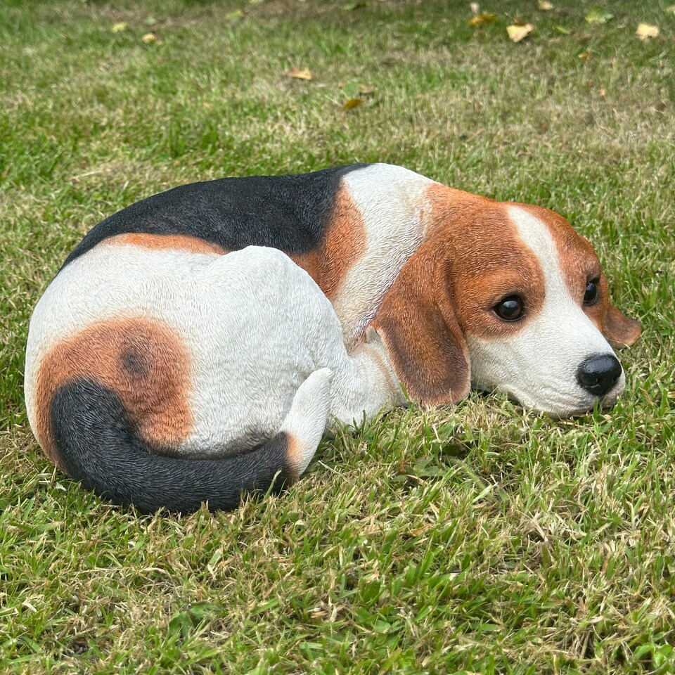 image 1 of Animal Crackers Laying Beagle Figurine Home Or Garden Decoration