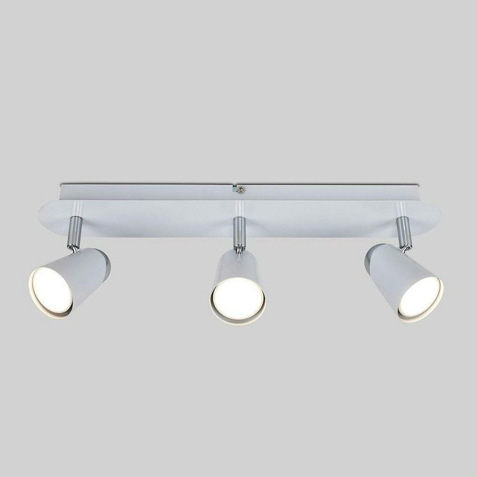 image 1 of ValueLights Hardy Spotlight Gloss White Spotlight and GU10 Spotlight LED 5W Cool White 6500K Bulb White
