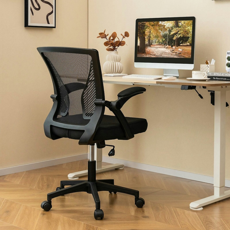 image 1 of COSTWAY Ergonomic Office Chair Adjustable Swivel Chair Black