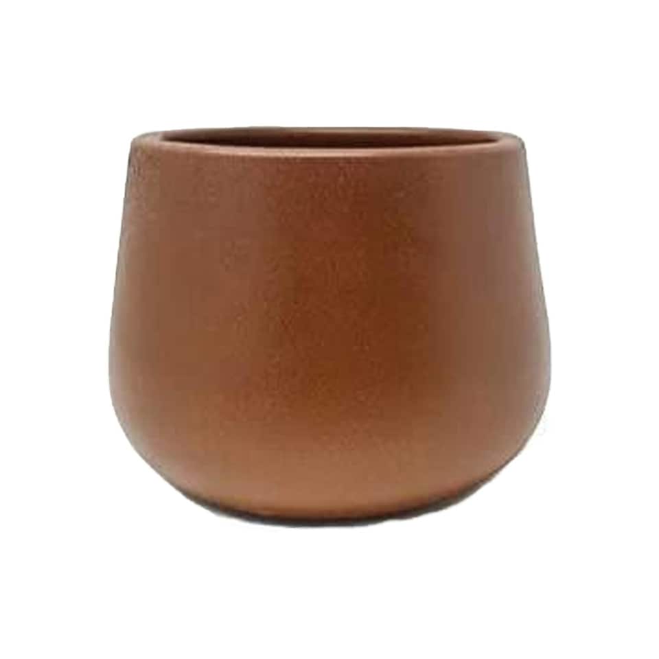 image 1 of Verano Spanish Ceramics Epoxi Cylinder Rust Textured Plant Pot - 29cm N/A