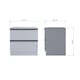 image 2 of FWStyle Lania Ripple Ridged 2 Drawer Bedside Table Nightstand Matt Grey