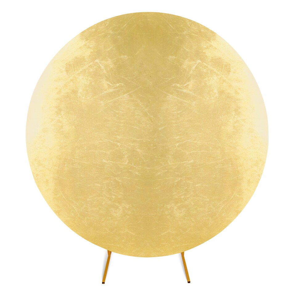 image 1 of 190GSM Shiny Gold Round Arch Wrinkle-Resistant Backdrop Cover - 180cm