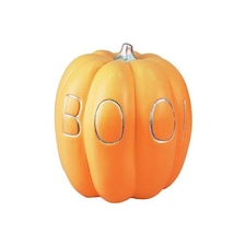 Boo! Orange Terracotta Pumpkin Halloween Decoration 17cm