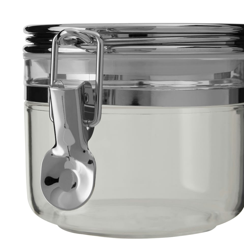 image 1 of Interiors By Premier Elegant Retro Design Jar With Silver Lid 450 ml, Durable Glass Jar With Lid, Sleek Airtight Storage Jar