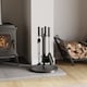 image 1 of Fire Vida 5 Piece Warwick Companion Set Fireside Fireplace Accessory, Black