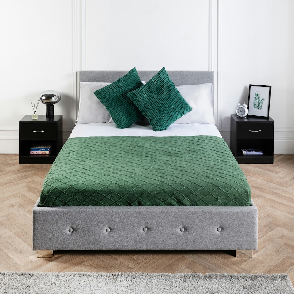 image 1 of Chest Of 1 Drawers Bedroom Wooden Furniture Bedside Wood Cabinet Storage Side Table - Black