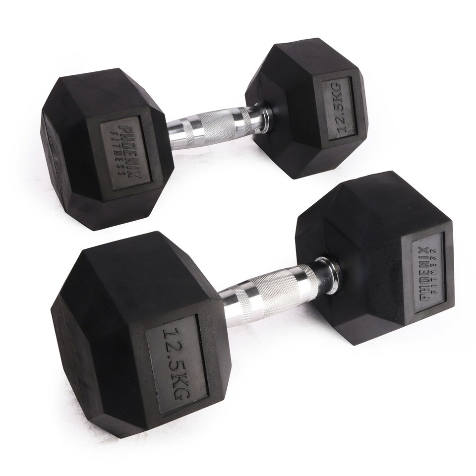 image 1 of Phoenix Fitness Pair of Hex Dumbbells - 12.5kg
