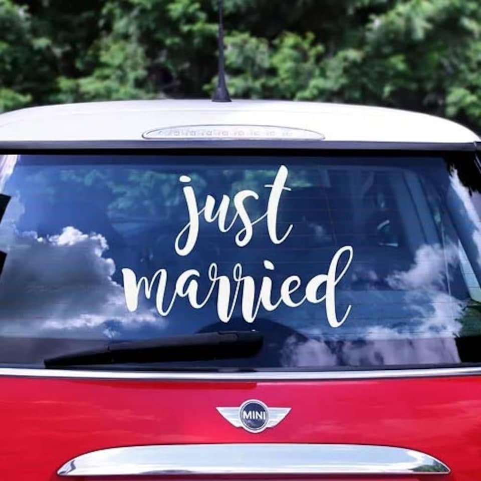 image 1 of Just Married Wedding Car Sticker