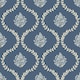 image 1 of Posy Trellis Wallpaper in Cream on Navy | Blue | Cream on Navy
