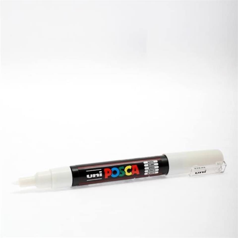 image 1 of White Uni Posca PC-1M 0.7mm Bullet Tip Permanent Marker