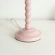 image 2 of ValueLights Bobbles Rose Pink Bobbin Table Lamp with Pink Aztec Pleated Shade