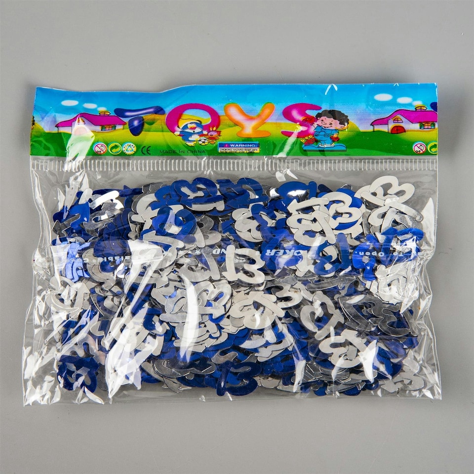 image 1 of 2 x 14g 13th Happy Birthday Blue and Silver Party Confetti Decoration