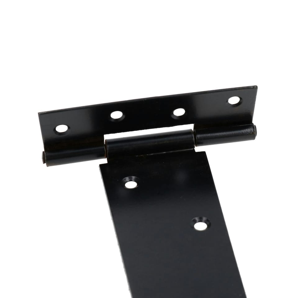 image 1 of 18" (450mm) Heavy Duty T Tee Hinges for Doors + Gates with Fixing Screws 8pc Black