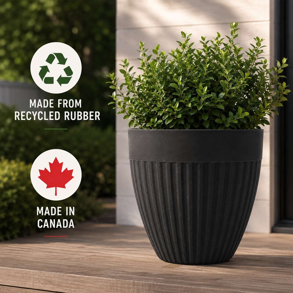 image 1 of Nicoman Madison Rib Tall Planter Non-Shed Non-Crack Indoor Outdoor Planter
