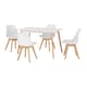 image 1 of Bendal Dining Set - White/Beech/White Faux Leather White