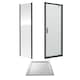 image 1 of Ruwa Pivot Suite & 6mm Glass 800x800mm Tray, Door & Side Panel Black | Black | Matt Black | 3