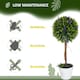 image 6 of HOMCOM Set of 2 Potted Artificial Plants Ball Tree with Lavender Flowers, 60cm