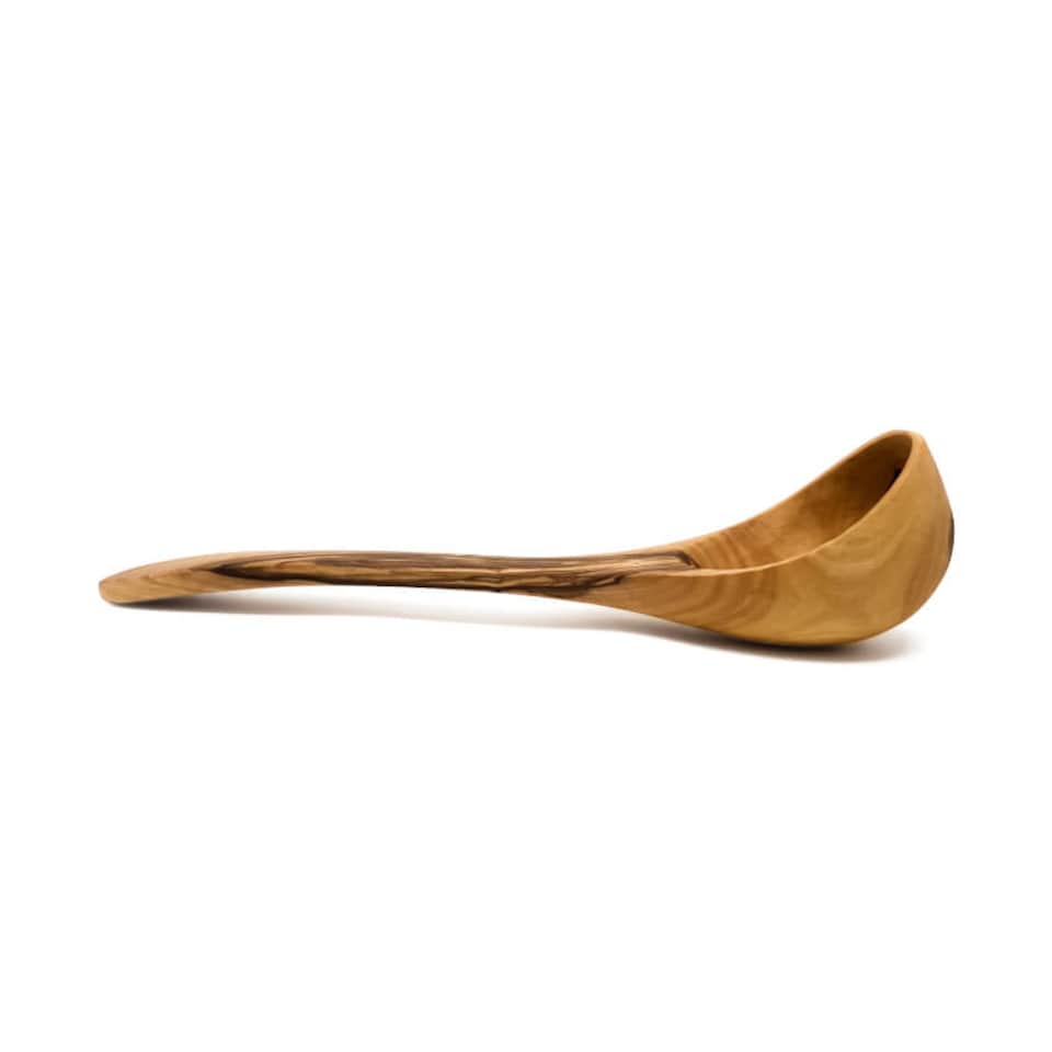 image 1 of Verano Spanish Ceramics Olive Wood Cookware Ladle - 25cm