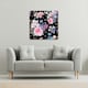 image 2 of Bright Pink Flowers on Black (Canvas Print) 77 x 77 x 4cm