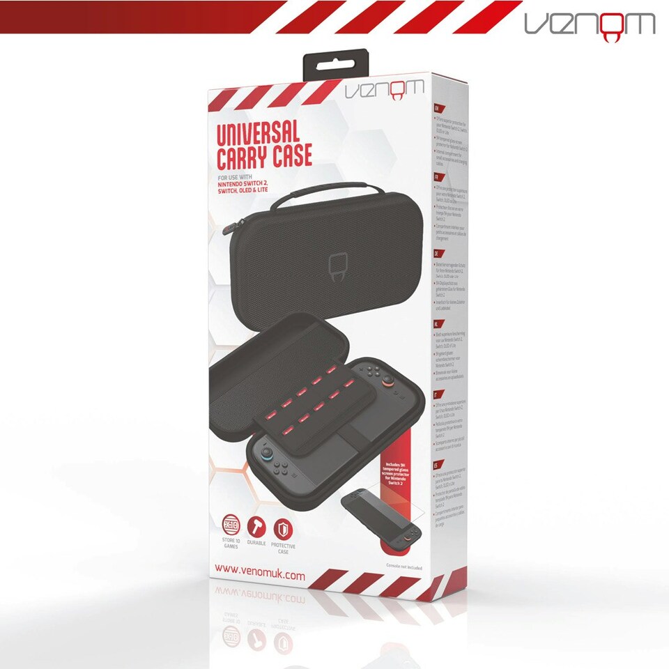 image 1 of Venom Nintendo Switch 2 Carry Case with Screen Protector Black