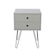 image 4 of Options Telford 2 Drawer Bedside Cabinet - Contemporary Painted Nightstand with Metal Hairpin Legs | Grey | Grey | One Size | 1