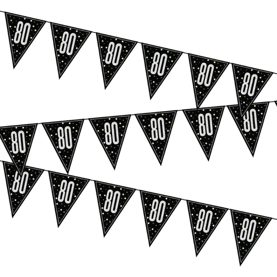 GLITTER BLCK 80 FOILAG BANNER-9FT -  UNIQUE N/A