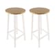 image 1 of Groundlevel Set Of 2 Wooden Tall Bar Stools Bar Chair Breakfast Kitchen Counter | Cream | Natural