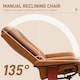 image 4 of HOMCOM PU Leather Reclining Armchair with Footrest for Living Room, Brown Brown