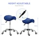 image 3 of HOMCOM PU Leather Saddle Stool w/ Moulded Padded Seat Adjustable Height Blue