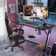 image 2 of Alivio Ergonomic Gaming Chair with Massage Lumbar Cushion & Retractable Footrest, PU Leather Video Game Chair (Grey)