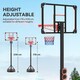 image 3 of SPORTNOW Adjustable Basketball Hoop and Stand with Wheels, 1.8-2.1m, Red