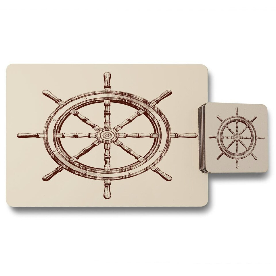 Ship Wheel (Placemat & Coaster Set)