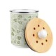 image 6 of Oak Leaves & Berries Food Waste Caddy - Metal 2L Green Decorative Kitchen Compost Bin