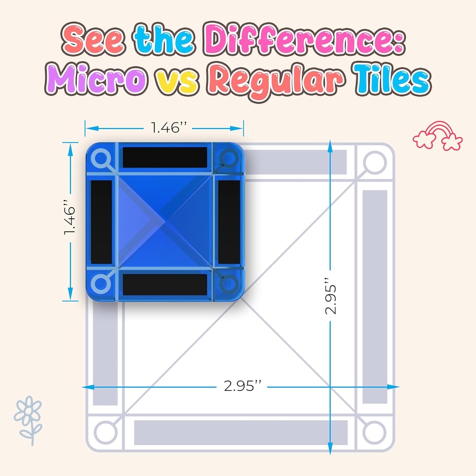 image 1 of Desire Deluxe Micro Magnetic Tiles Building Blocks Toy STEM Educational Travel Size Magnetics Blocks for Kids, Preschool Sensory Montessori Toddler Magnetic Toys for Boys & Girls 3 plus Years Old 18PCS Multicolour