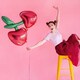 image 5 of Glossy Cherries Giant Helium Foil Balloon 88cm / 35 in