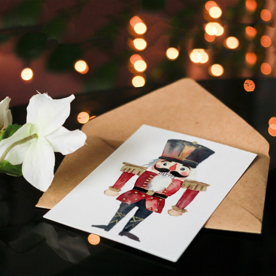 image 1 of Nutcracker Soldier Doll Toy Illustration Blank For Him Or Her Art Xmas Festive Christmas Card